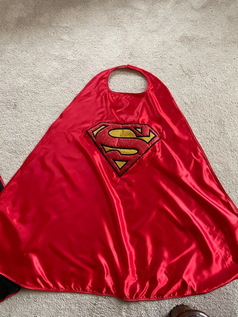 Superhero Satin Capes - Red Superman & Black Bat Emblems